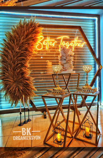 better together neon yazılı nişan konsepti, pampas konsept 