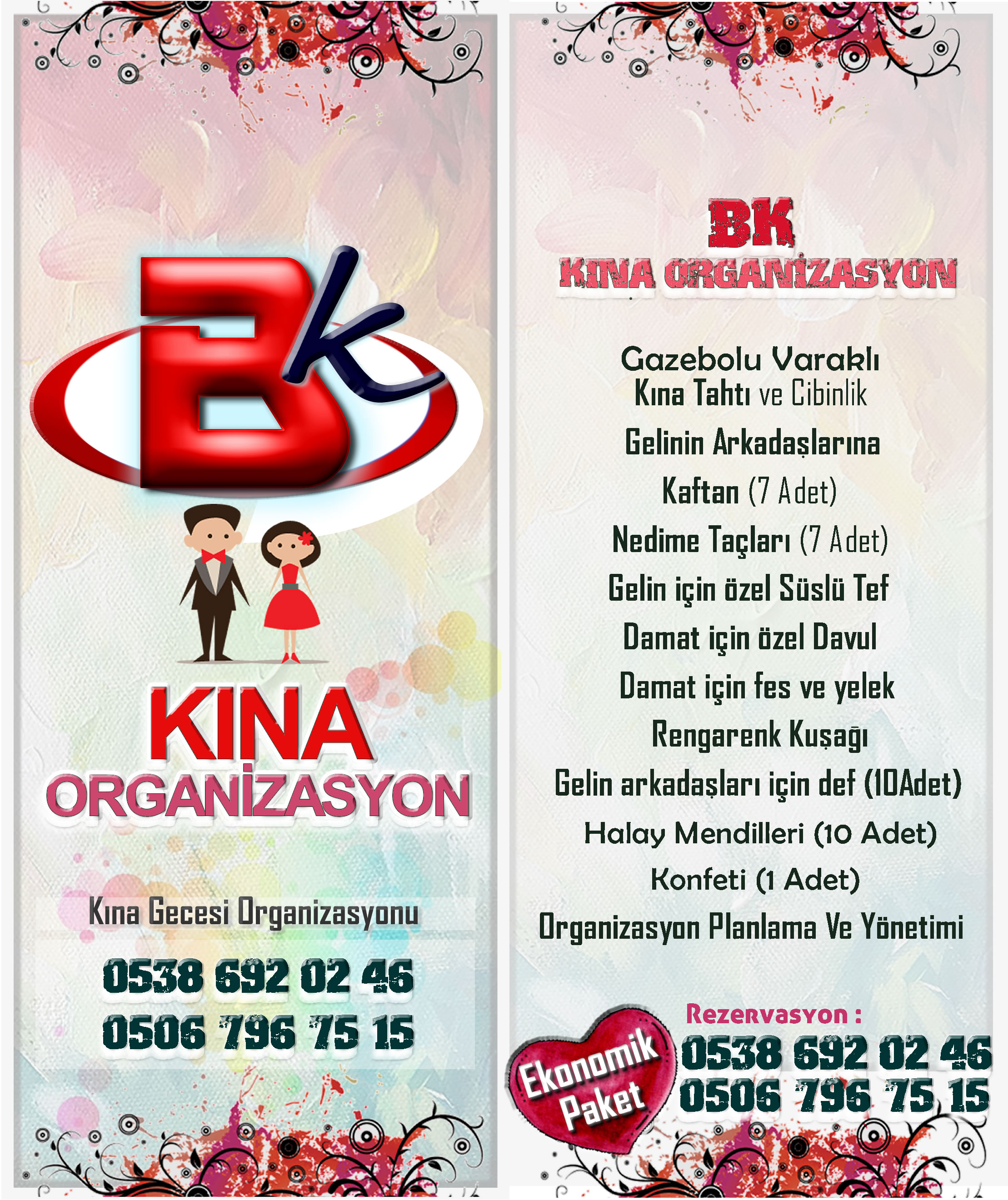 Ekonomik paket - ankara kına organizasyon- bk organizasyon - kına gecesi organizasyon ekipmanları kiralama paketi